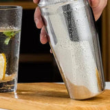 Stainless Steel Cocktail Shaker Set with Bamboo Stand 3