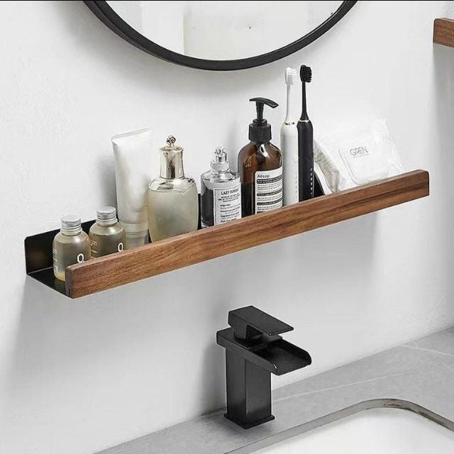 Wooden Bathroom Shelf No-Drill Installation 3