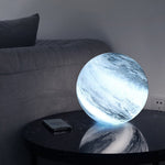 Glass Sphere Table Lamp with Swirl Design 4