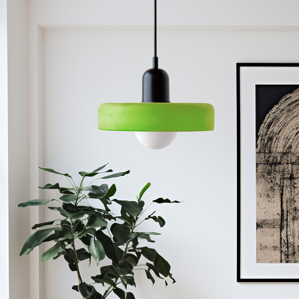 Bauhaus Glass Pendant Light with Ring Shade 4