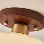 Cream Glass Ceiling Lamp with Metal Base 5