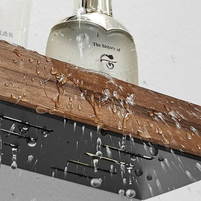 Wooden Bathroom Shelf No-Drill Installation 5