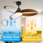 Modern Wooden Blade Ceiling Fan with Dimmable LED 5