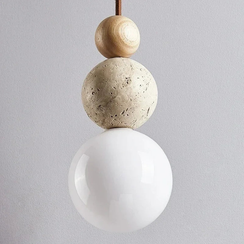 Minimalist Spherical Pendant Light with Natural Accents 5