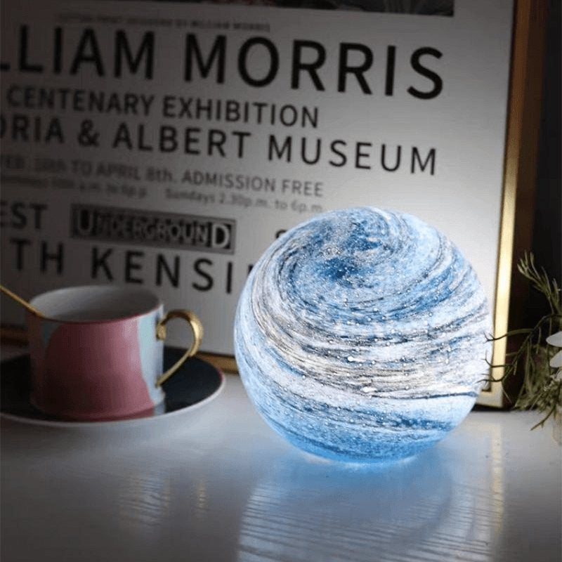 Glass Sphere Table Lamp with Swirl Design 5