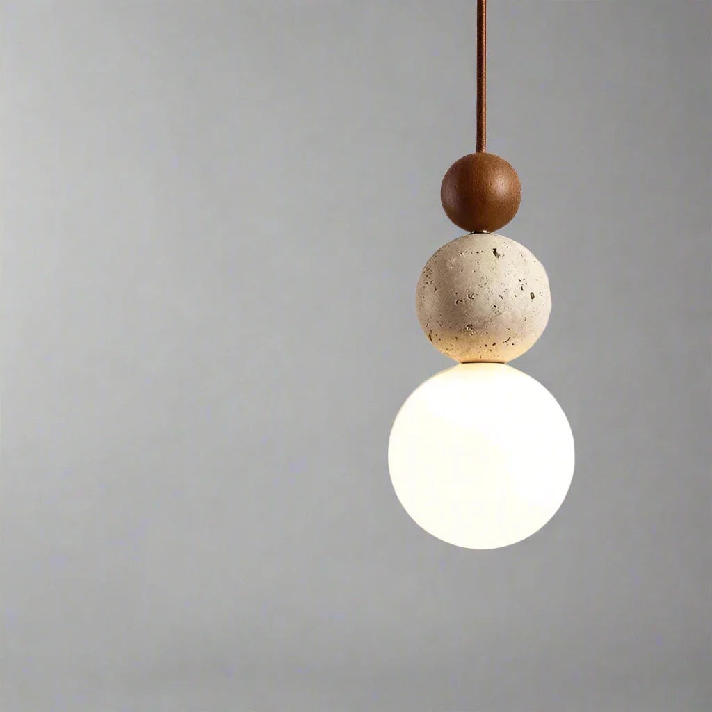 Minimalist Spherical Pendant Light with Natural Accents 6