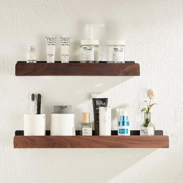Wooden Bathroom Shelf No-Drill Installation 6