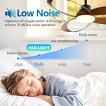 Modern Wooden Blade Ceiling Fan with Dimmable LED 7