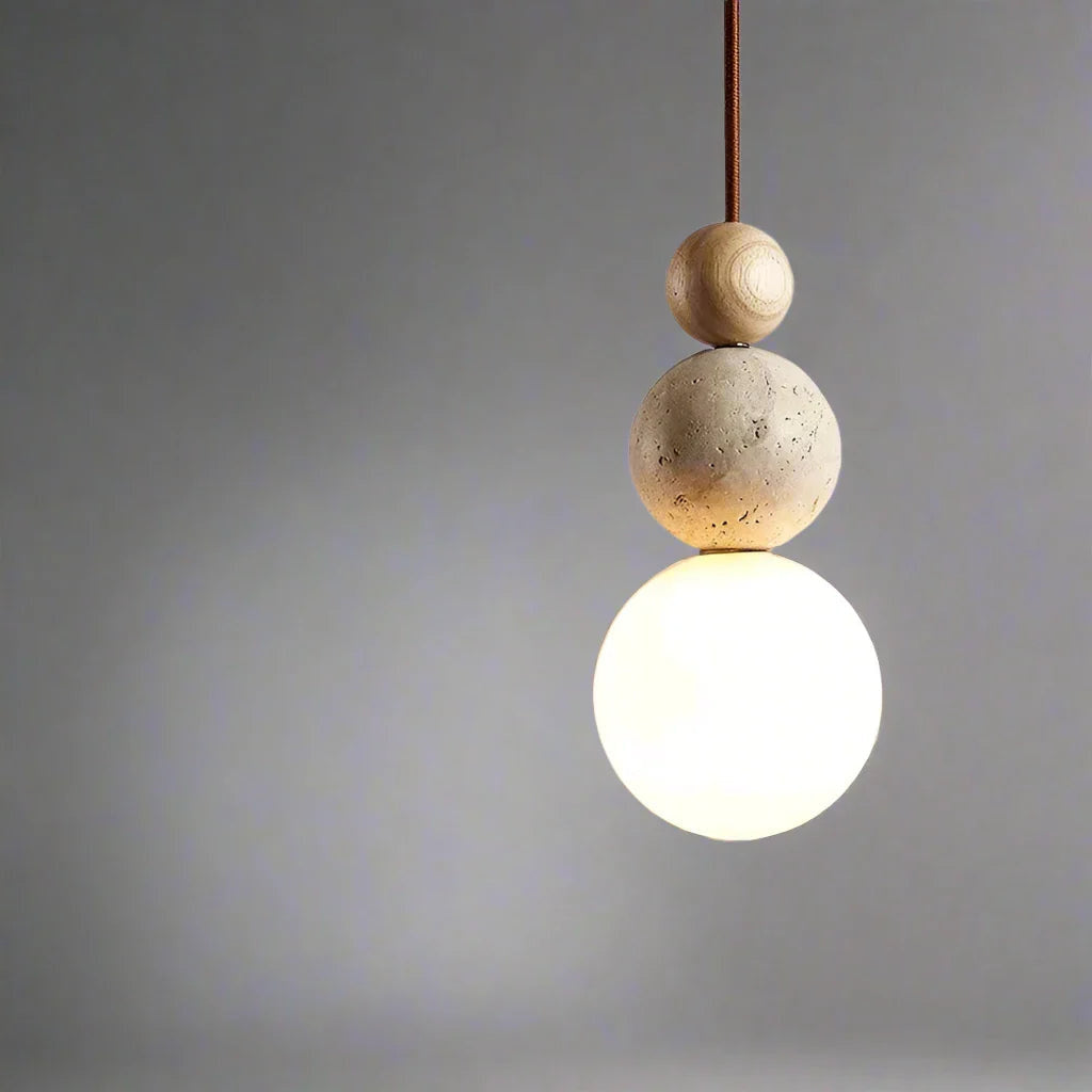 Minimalist Spherical Pendant Light with Natural Accents 7