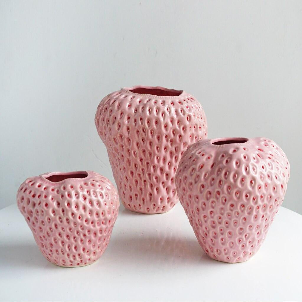 Strawberry Ceramic Vase for Table Decor 7