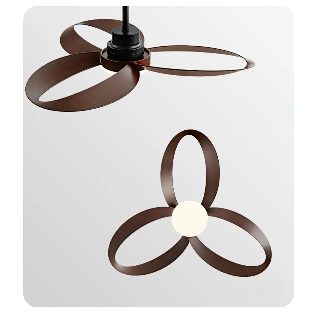 Modern Wooden Blade Ceiling Fan with Dimmable LED 9