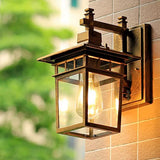Runae | Vintage Aluminium and Glass Outdoor Wall Light with E27 Fitting for Patio, Garden and Entryway