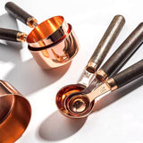 Ulo | 8-Piece Measuring Set with Solid Oak Handles and Engraved Graduations for Cooking and Baking