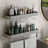 Telrix | Bathroom Wall Shelf with Towel Bar for Modern Storage