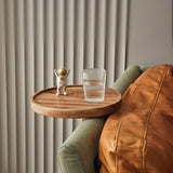 Melorae | Solid Wood Clip-On Sofa Armrest Tray in Dark Walnut for Living Room and Reading Corner