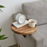 Melorae | Solid Wood Clip-On Sofa Armrest Tray in Dark Walnut for Living Room and Reading Corner