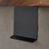 Melorae | Solid Wood Clip-On Sofa Armrest Tray in Dark Walnut for Living Room and Reading Corner