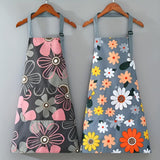 Tano | Floral Coated Cotton Apron with Adjustable Strap and Front Pocket for Kitchen and Garden