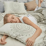 Karo | Double Gauze Cotton Pillowcase Set of 2 with Mandala Print for Bedroom and Living Room