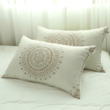 Karo | Double Gauze Cotton Pillowcase Set of 2 with Mandala Print for Bedroom and Living Room