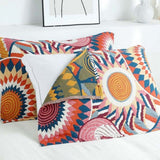 Nelo | Cotton Pillowcase with Nordic Sun Print and Button Closure for Bedroom and Sofa Styling (Set of 2)