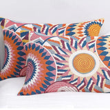 Nelo | Cotton Pillowcase with Nordic Sun Print and Button Closure for Bedroom and Sofa Styling (Set of 2)