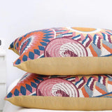 Nelo | Cotton Pillowcase with Nordic Sun Print and Button Closure for Bedroom and Sofa Styling (Set of 2)
