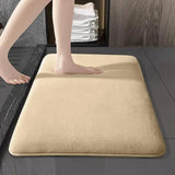 Dorim | Coral Velvet Bath Mat with Non-Slip Finish in Natural Beige for Bathroom and Entryway