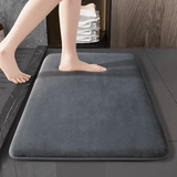Dorim | Coral Velvet Bath Mat with Non-Slip Finish in Natural Beige for Bathroom and Entryway