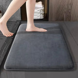 Dorim | Coral Velvet Bath Mat with Non-Slip Finish in Natural Beige for Bathroom and Entryway