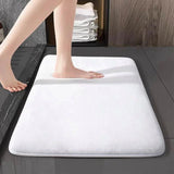 Dorim | Coral Velvet Bath Mat with Non-Slip Finish in Natural Beige for Bathroom and Entryway