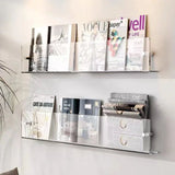 Evi | Acrylic Wall-Mounted Magazine and Book Shelf for Living Room, Office and Hallway Display