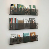 Evi | Acrylic Wall-Mounted Magazine and Book Shelf for Living Room, Office and Hallway Display