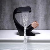 Tave | Solid Brass Waterfall Basin Tap with Single Handle and Ceramic Disc Cartridge for Bathroom