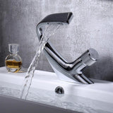 Tave | Solid Brass Waterfall Basin Tap with Single Handle and Ceramic Disc Cartridge for Bathroom