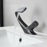 Tave | Solid Brass Waterfall Basin Tap with Single Handle and Ceramic Disc Cartridge for Bathroom