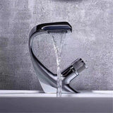 Tave | Solid Brass Waterfall Basin Tap with Single Handle and Ceramic Disc Cartridge for Bathroom