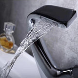 Tave | Solid Brass Waterfall Basin Tap with Single Handle and Ceramic Disc Cartridge for Bathroom