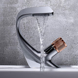 Tave | Solid Brass Waterfall Basin Tap with Single Handle and Ceramic Disc Cartridge for Bathroom