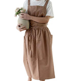 Aro | Cross-Back Cotton Kitchen Apron with Pockets for Cooking, Baking and Everyday Kitchen Use