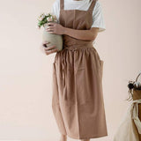 Aro | Cross-Back Cotton Kitchen Apron with Pockets for Cooking, Baking and Everyday Kitchen Use