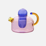 Rilo | Borosilicate Glass Teapot and Cup Set with Removable Infuser for Hot and Cold Tea Use