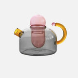Rilo | Borosilicate Glass Teapot and Cup Set with Removable Infuser for Hot and Cold Tea Use