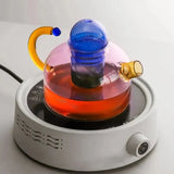 Rilo | Borosilicate Glass Teapot and Cup Set with Removable Infuser for Hot and Cold Tea Use