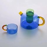 Rilo | Borosilicate Glass Teapot and Cup Set with Removable Infuser for Hot and Cold Tea Use