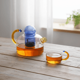 Rilo | Borosilicate Glass Teapot and Cup Set with Removable Infuser for Hot and Cold Tea Use