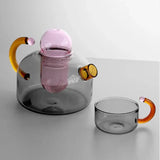 Rilo | Borosilicate Glass Teapot and Cup Set with Removable Infuser for Hot and Cold Tea Use