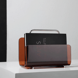 Lume | Acrylic and Metal Magazine Rack with Transparent Panels for Desk, Shelf and Living Room