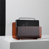 Lume | Acrylic and Metal Magazine Rack with Transparent Panels for Desk, Shelf and Living Room