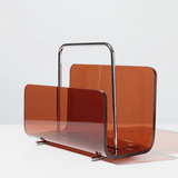 Lume | Acrylic and Metal Magazine Rack with Transparent Panels for Desk, Shelf and Living Room